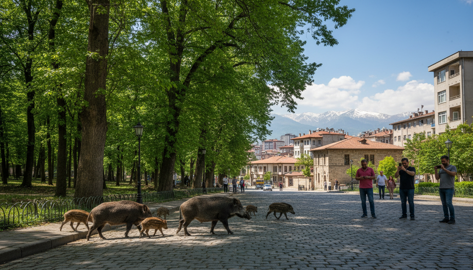 Erzurum'da Yaban Domuzu Sürüleri ve Şehir Yaşamı
