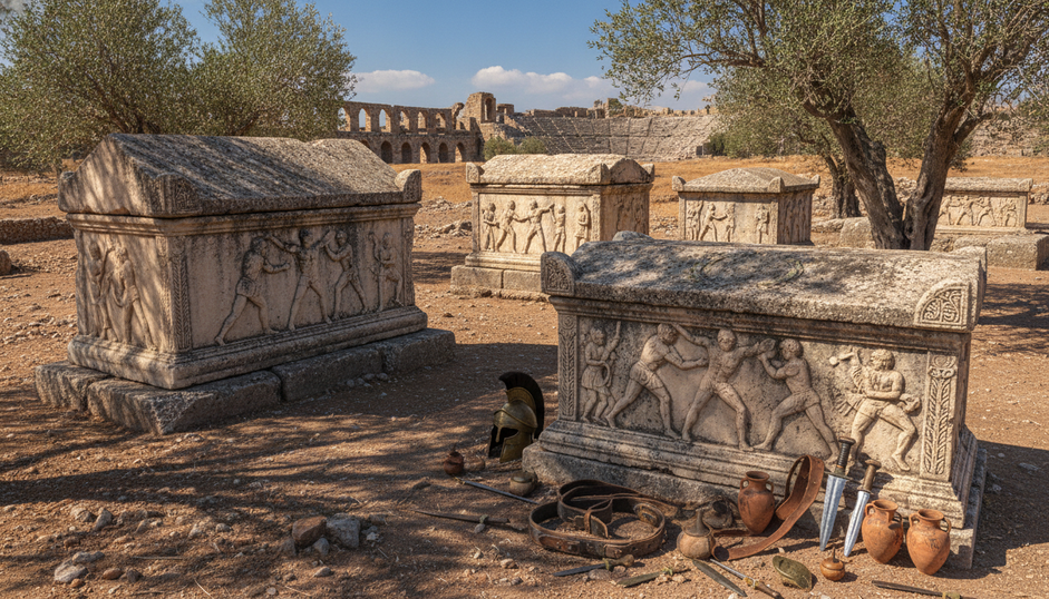 Antik Güreşçilerin Aspendos'taki 2500 Yıllık Mezarlıkları